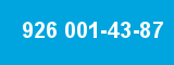 926 001-43-87 926 001-43-87